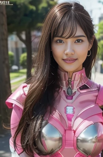 pink power range lemele、Realistic, shiny dark pink and white suit、Power Rangers Bodysuit、professional photograpy、Does not expose the skin, Japanese Models,The skin is not exposed、fleshy body, A smile、Colossal tits、A dark-haired、s Office、Sweaty face、Wet hair
