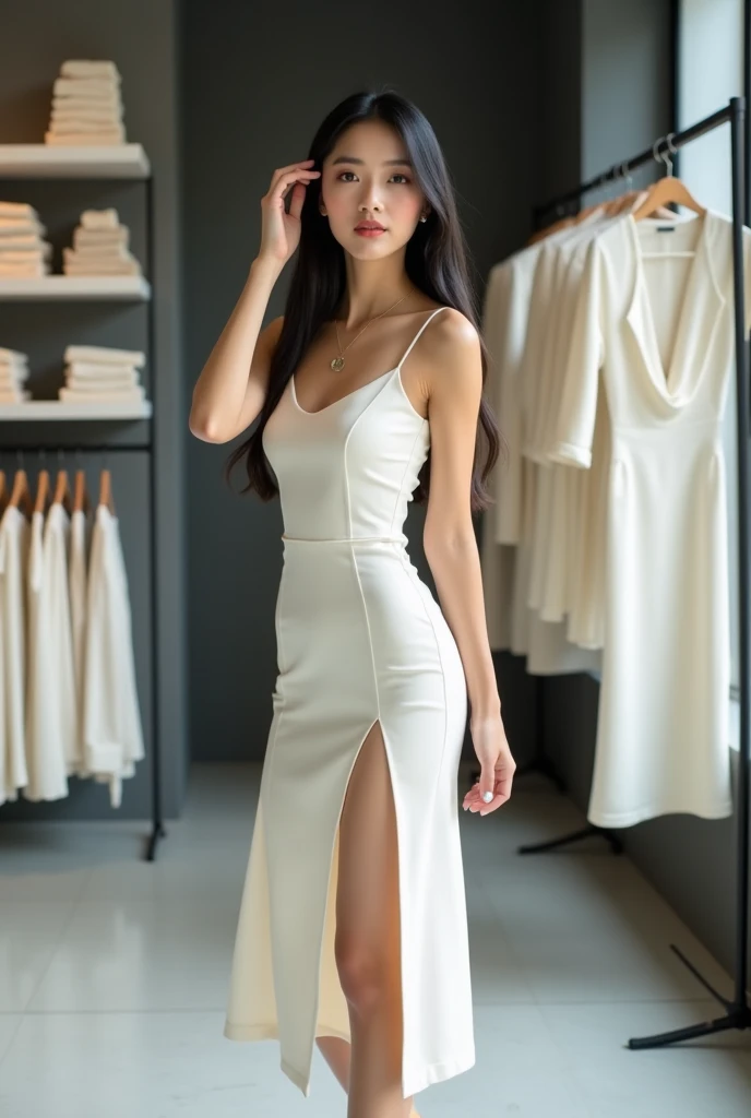 in yoga dress