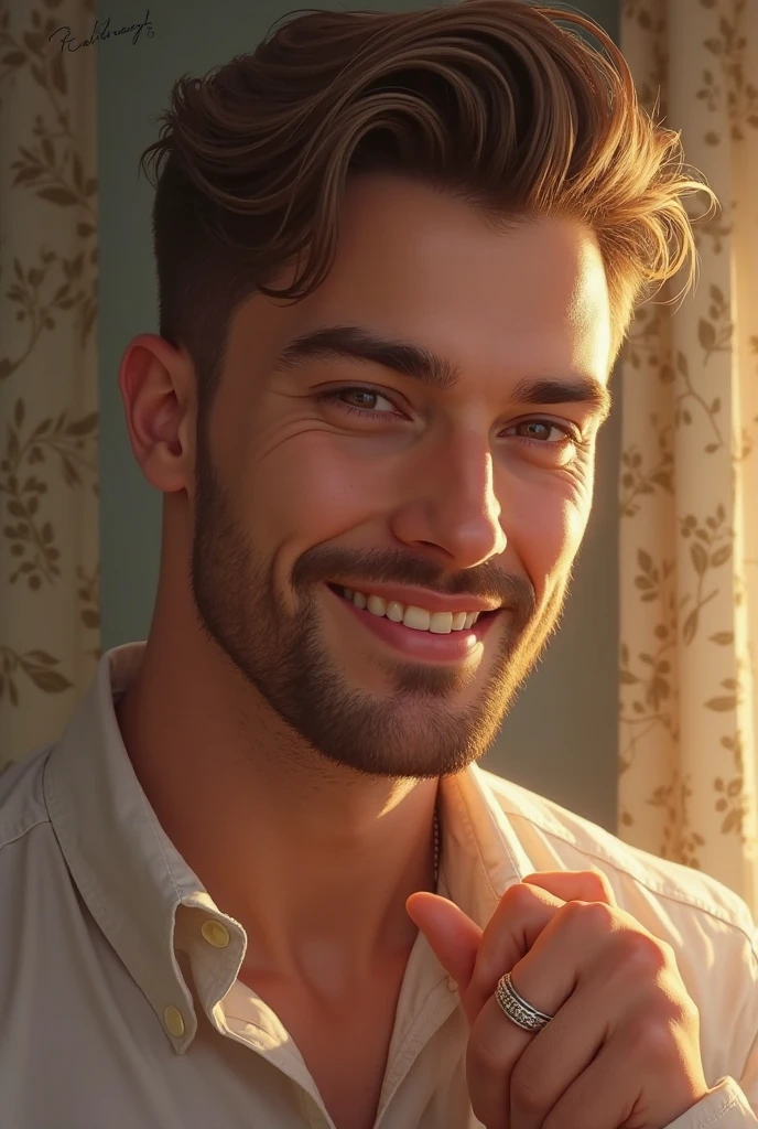 HD Man lying comfortably on the sofa with a smile on the corner of his mouth There is a table next to him --auto --s2