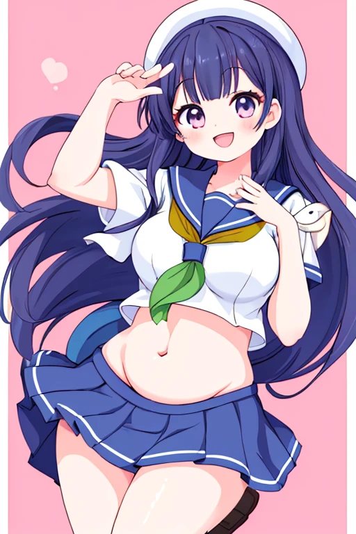 anime chibi girl cat ears with crazy shaped hair full body