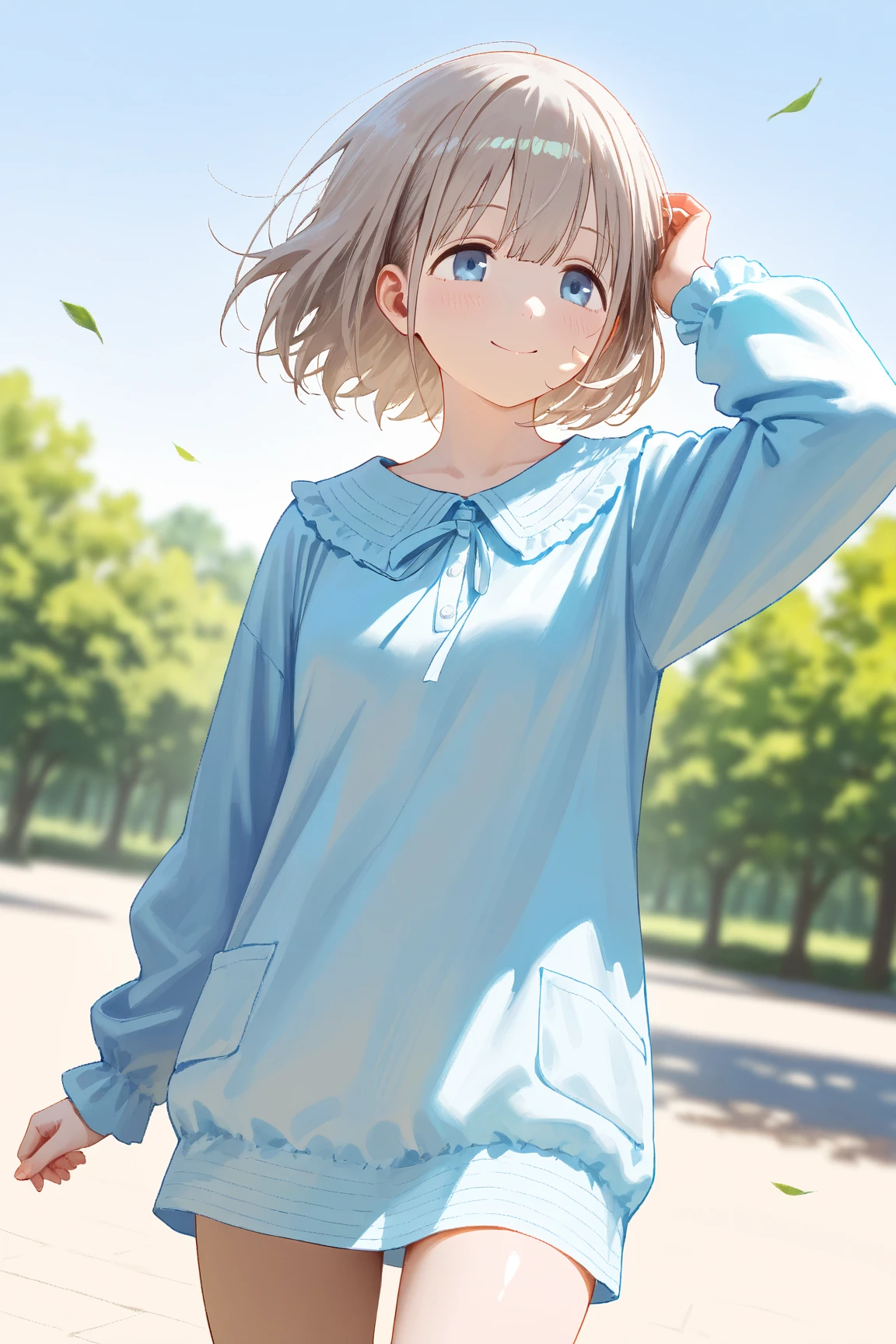 2人のGirl,10 years old,Girl,,Flat Chest,Full nudity,From the back,Highest quality、High resolution、Detailed Background、Beautiful face in every detail、Teenage Beauty、Blonde、Bobcut、Big smile、boost mood、 Summer sun、Shining Sea,Hands behind back
