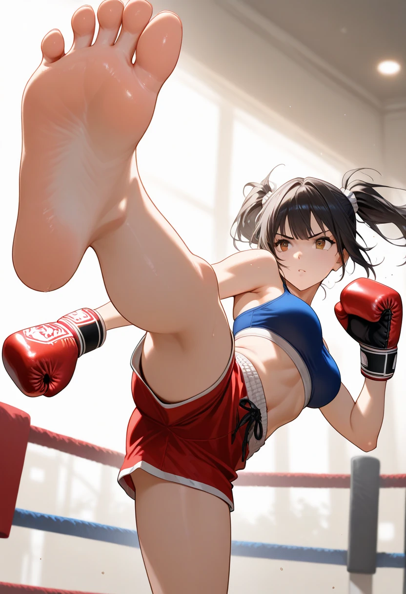 2 girls、fitness wear, shortspats、Sportsbra、Tank Tops、masterpiece、top-quality、realisitic、Hyper-detailing、(Glossy skin、be sweaty:1.4)、absurderes、Looking at the camera、short dark hair、Brown-eyed、A slender、动态照明、hight resolution、foco nítido、depth of fields、A detailed eye、Sharp eyes、Realistic eyes、(small tits:1.6)、(thick thight:1.0)、、Women's locker room、Locker Room、Shower room、Change of clothes、Half-undressed、Lower breast、pov from down、Full Body Display、Training Machine、Treadmill、Weight training、perspiring、moisture、punching bag、martial art、Boxer Size、Open Finger Gloves、shelves、punch、Spinning kick、Take off the bottom、Love Juice、A smile、red blush、teats、Clothing that shows through sweat、Kicking a punching bag、Punch to hit the ball、Covered with lotion、Muay Thai、catfight、Lotion Pro Wrestling、Climb into the ring、Spurling、Cross Counter、Sports Chanbara