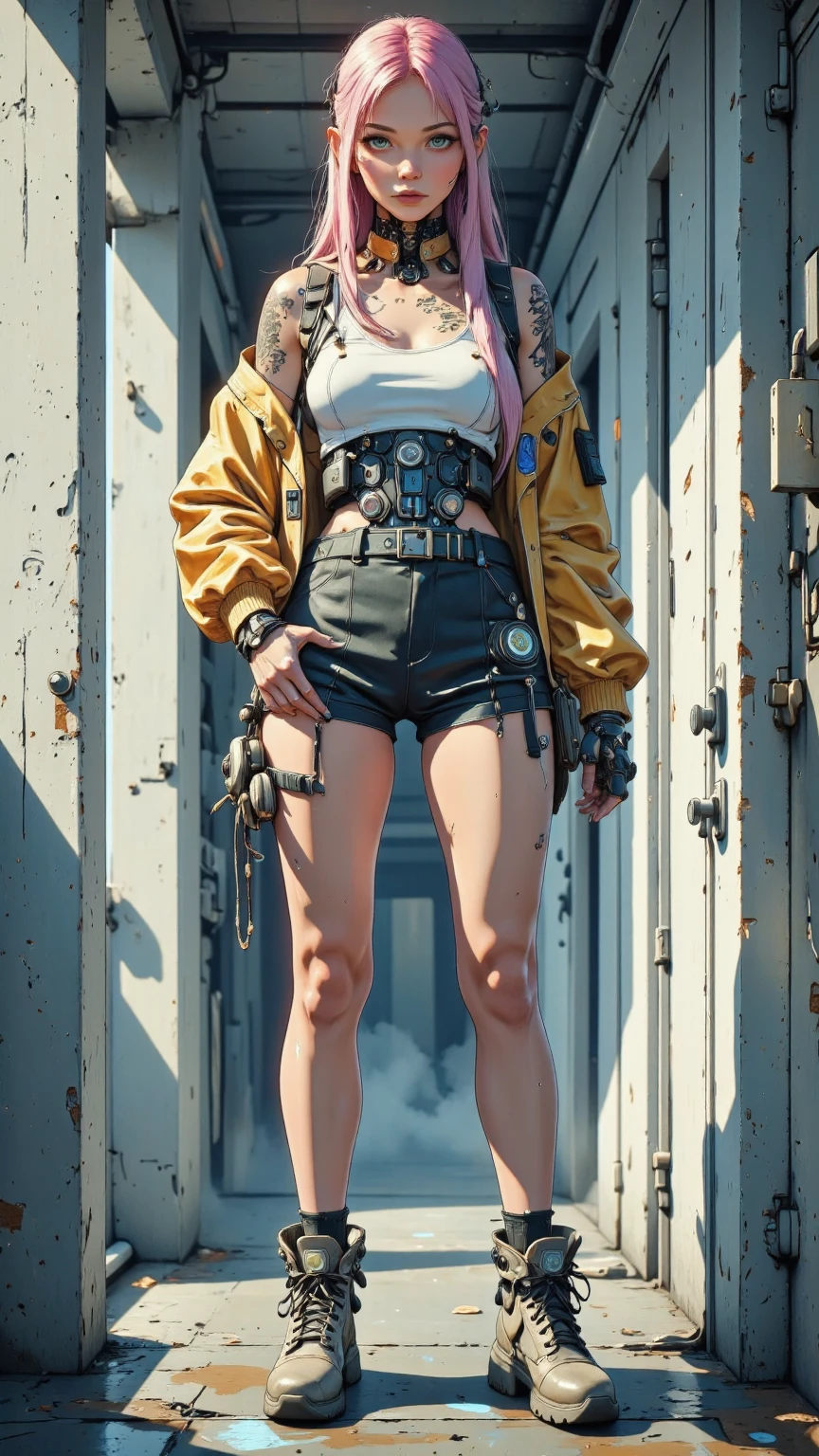 (masterpiece, best quality, beautiful Sewage System Exploration:1.4), solo, (legs view only:1.6), dirty, mud_covered, determined_expression, messy_hair, tied_back_hair, protective_gear, hazmat_suit, rubber_boots, knee_high_boots, hard_hat, dimly_lit, sewage_tunnels, rusty_pipes, filthy_water, brown_tones, damp_weather, humid_climate, low_angle_view, worms_eye_view, flashlight, toolbox, wrench, grime, slime, dripping_water, suspenseful_mood, gritty_tone, cinematic light, (sharp focus:1.6), highly detailed, ultra realistic, 8k
