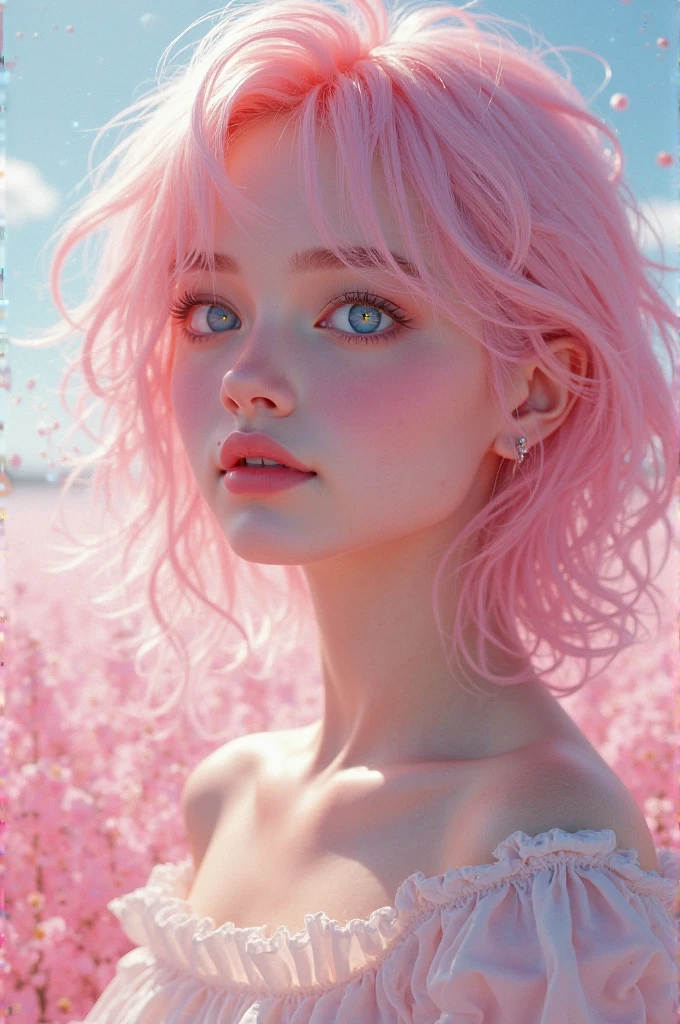photo of beautiful age 18 girl, pastel hair, freckles sexy, beautiful, close up, young, dslr, 8k, 4k, ultrarealistic, realistic, natural skin, textured skin
