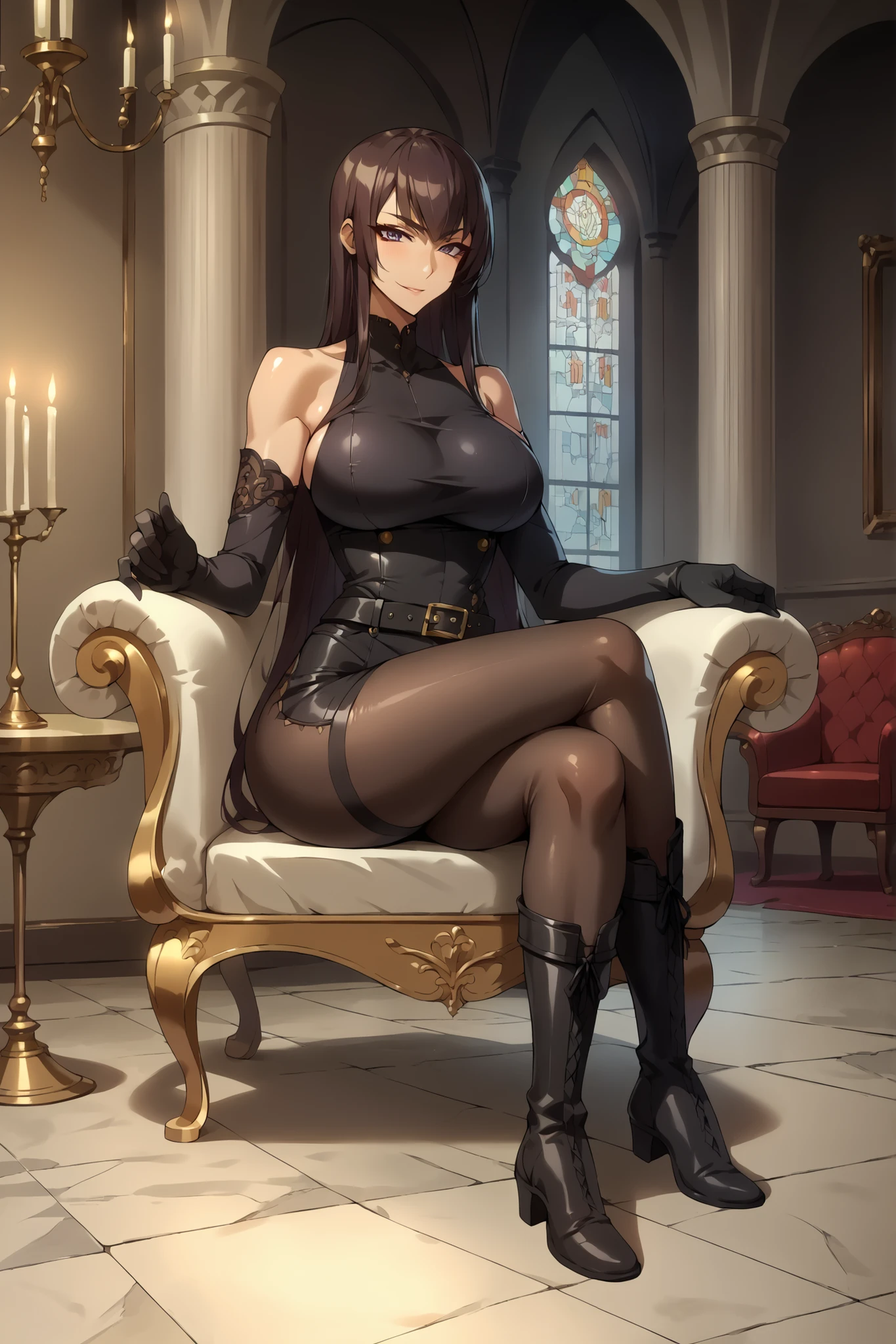 Nero , hot , legs spread , sitting , sexy