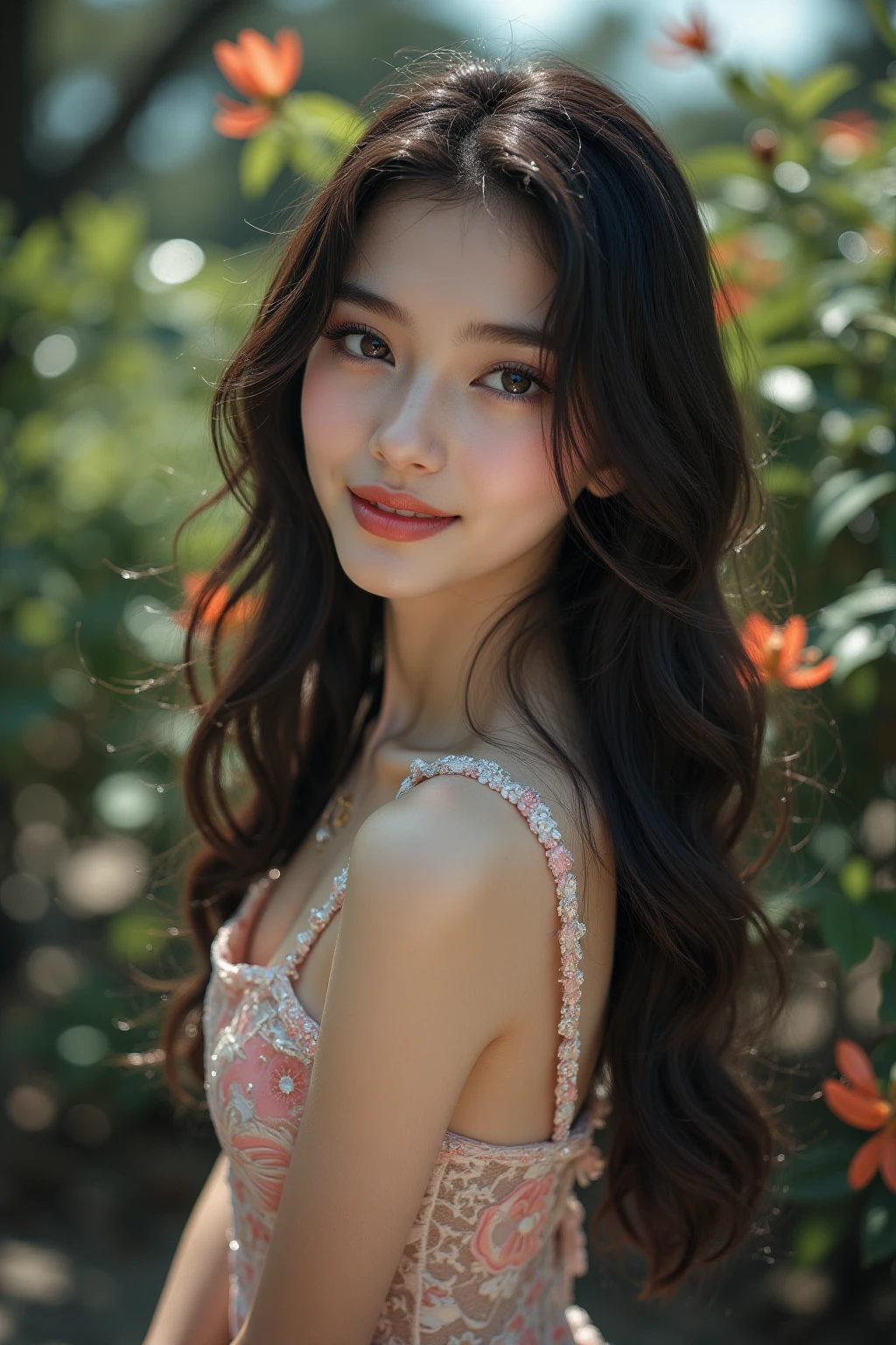 (best quality), (ultra-detailed), (llustration), (detailed light), (an extremely delicate and beautiful), 1young girl, long hair, brown hair, brown eyes, model, (women fashion magazine coverr:1.5), best quality, extremely detailed CG unified 8k wallpaper, High-definition raw color photos, professional photograpy, (((Bokeh))), depth of fields,