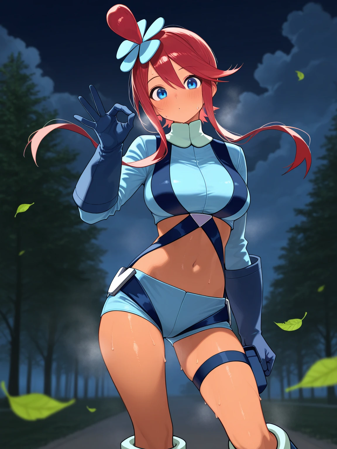 (best quality,4k,8k,highres,masterpiece:1.2),ultra-detailed,(realistic,photorealistic,photo-realistic:1.37), from behind, Hoshizora Rin,yellow eyes, orange hair, solo,strapless leotard,big breasts,beautiful detailed eyes, arms behind back,extremely detailed eyes and face,longeyelashes,pink blush, tears in eyes,body proportions,cute expression,standing pose,Tape Gag,Tape Bondage,soft colors,feminine,charming,wisteria flowers,cape,glowing light,flower petals, breezy environment,Lovely,HDR,UHD,vivid colors