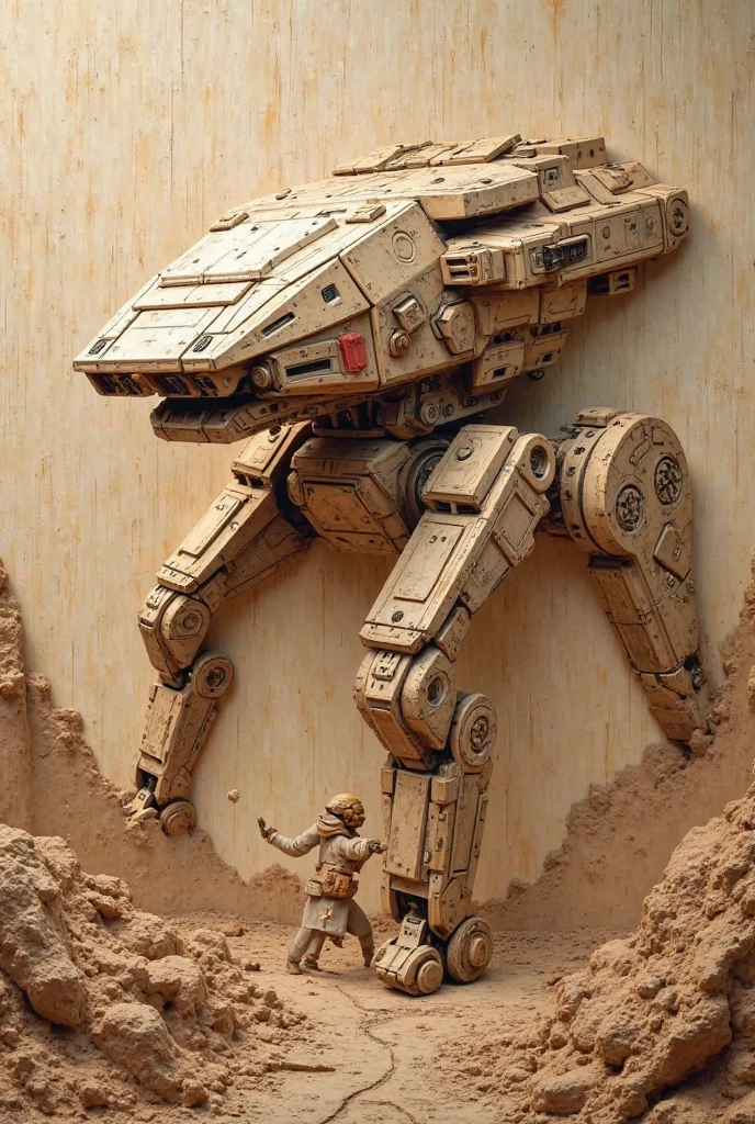 Prehistoric Cave Painting of Star Wars, X-Wing Fighter, At-At, Death Star