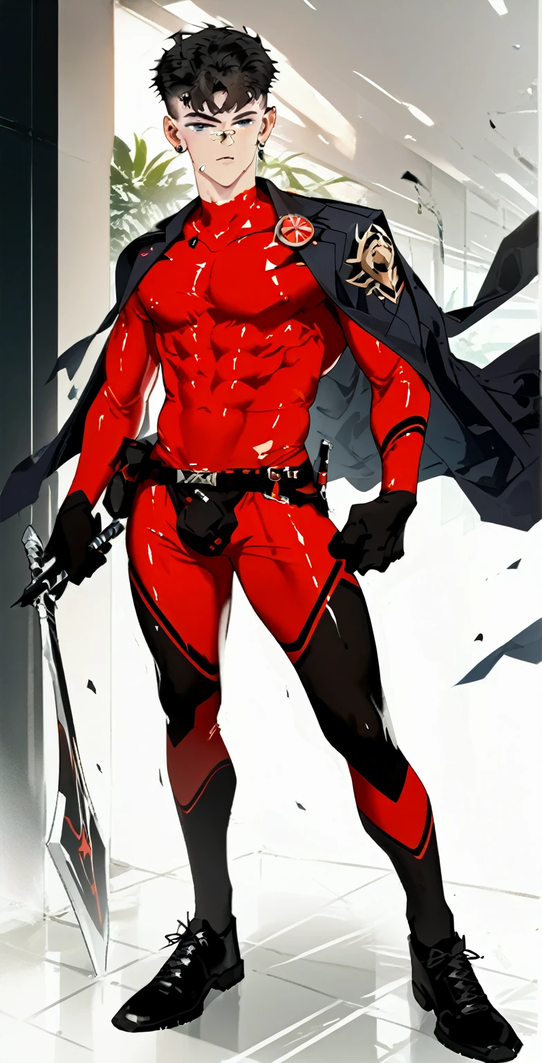 Highest quality, Highest quality, High quality illustrations, masterpiece, Ultra-high resolution, Detailed Background, Jail, Absurd, Perfect Anatomy, performance, Good lighting, Shadows in the movies(kemono, Furry Personifi猫ion), horse, Muscle Body, Rubber Suit, latex, neon, neonライト, neonカラー, Bodysuits, Cyber Suit, Mech Suit, cyber punk, Red harness, Rubber mask, Hoof Gloves, big null bulge, From the side