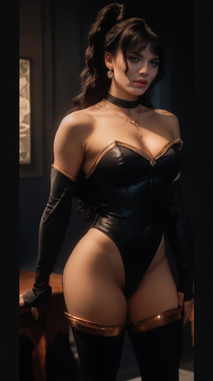 there is a woman in a blue lingerie posing for a picture, fitness model, very sexy woman with black hair, bright blue shiny lingerie, feminine and muscular, ifbb fitness body, bodybuilder superhero bikini, fit curvy physique, muscular girl, sexy body, with abs, attractive body, sexy muscular upper body, sexy hot body, sexy muscular body