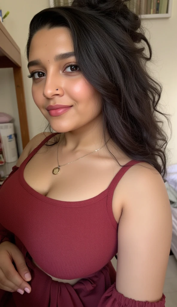 show more cleavage, saggy boobs, maternal body, chubby, shorty