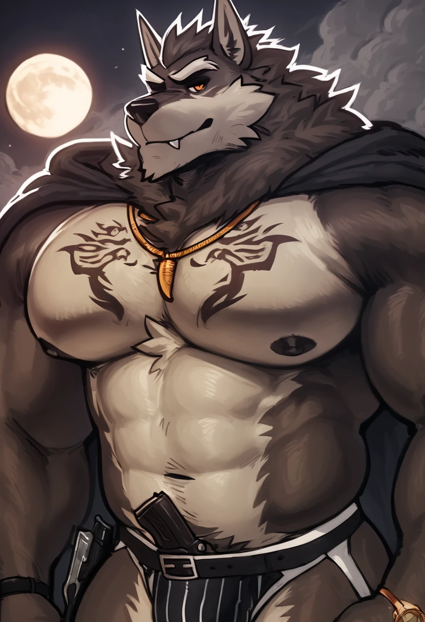 Wolf,Black fur,((Green eyes)),Proud expression,Topless,gate of hell,Full body portrait,hairy,8 K,wallpaper,Detailed background,Extremely lifelike shadow,(((masterpiece))),Very detailed body,Eye details,Hand details,lifelike