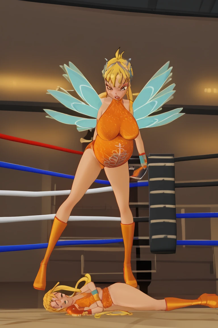 Girl boxing fight in the ringz brutal k.o