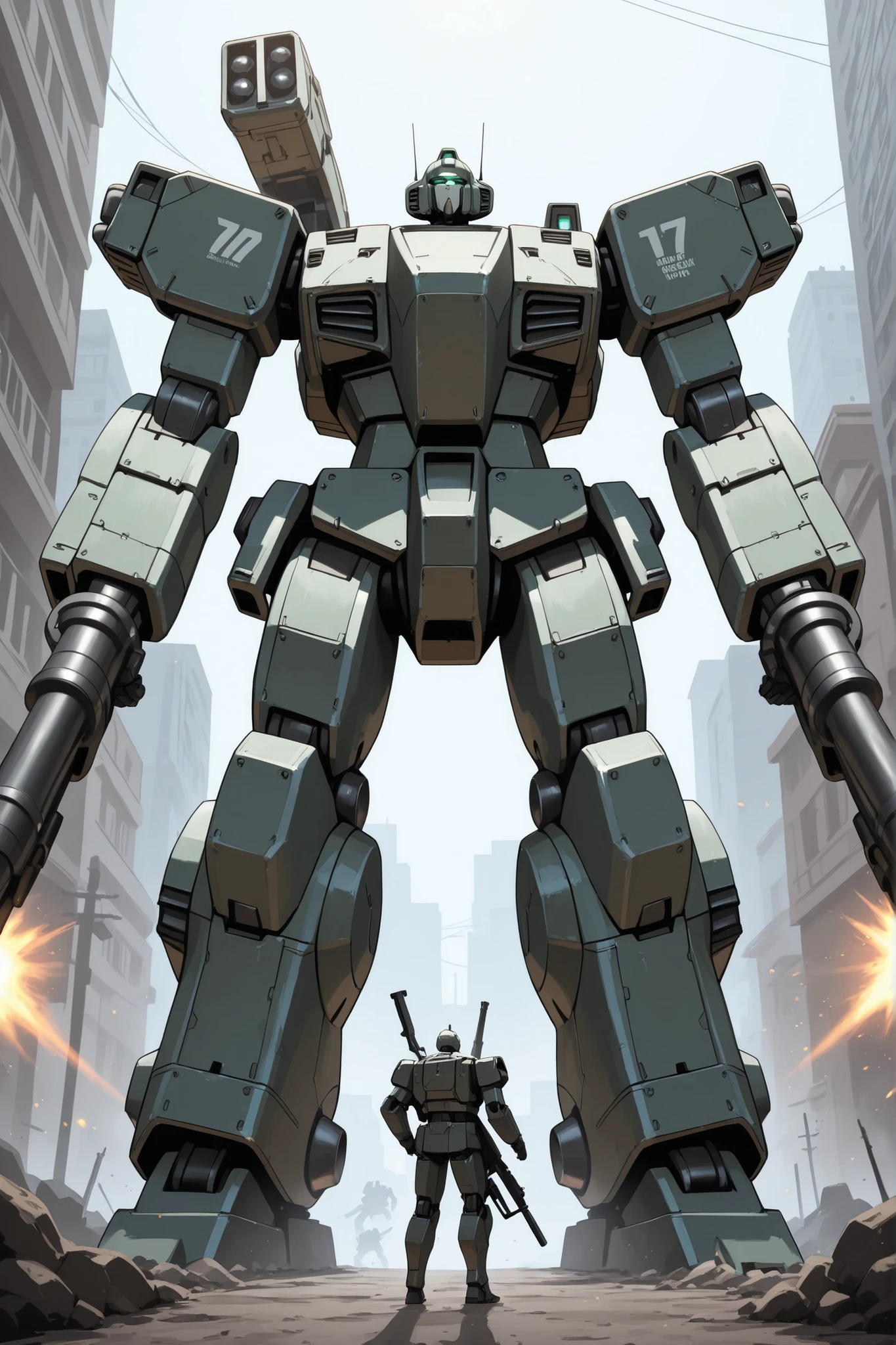 Giant Mech robot with a lot of weapons