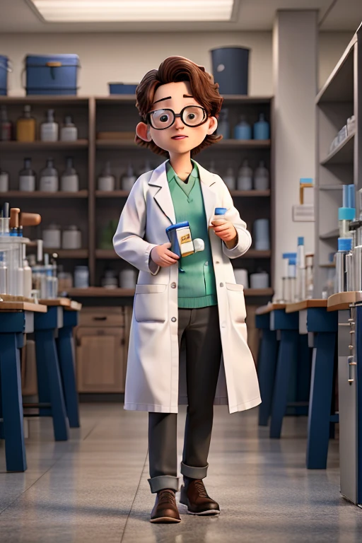 A young man scientist in his laboratory