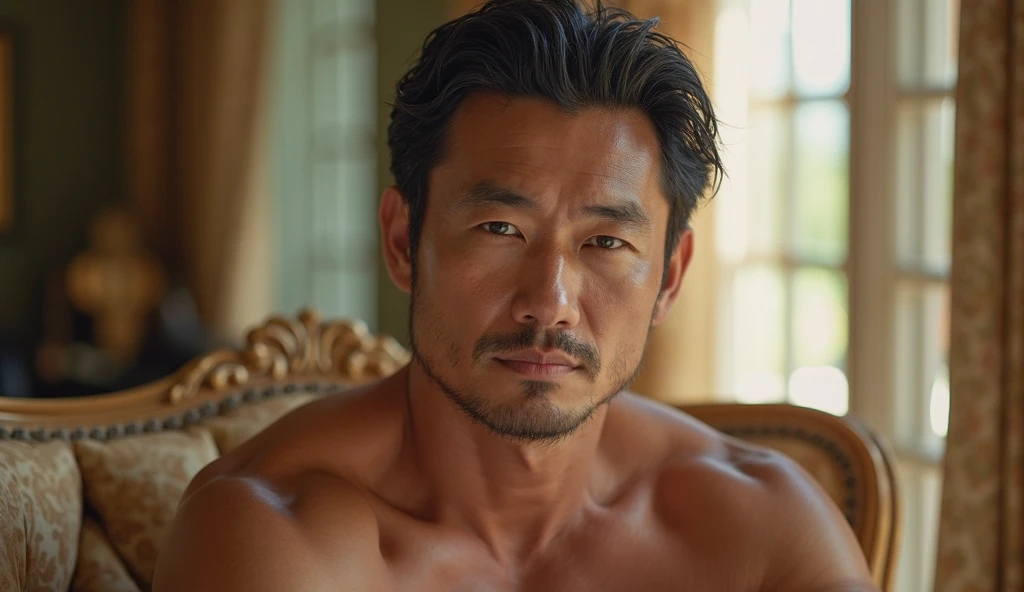 Korean men、35 yo,Chubby、strong、The atmosphere of a grown-up youth、Chubby、Wall thickness、Good Youth、young men、(Japanese brown skin:0.6)、The charm of youth、he is short、kind、Completely naked、penis,On the sofa、(Beautiful composition)、 (Strong gaze)、 (Smooth skin texture)、 (Neat hairstyle)、 (Gentlemanly appearance)、 (A captivating presence)、 (Artistically captured)、 (Professional photos)、 (Captivating portrait)、 (Impressive visual impact)、 (timeless elegance)、 (Dramatic lighting)、 (Mysterious atmosphere)、 (Sublime Aura)、 (Perfect pose)、 (Impressive personality)、 (Sophisticated charm)、 (Perfect Style)、 (Stimulating Expressions)、(Artistic photography)、(Beautifully composed shot)、 (Interesting facial features)、(Perfect description)