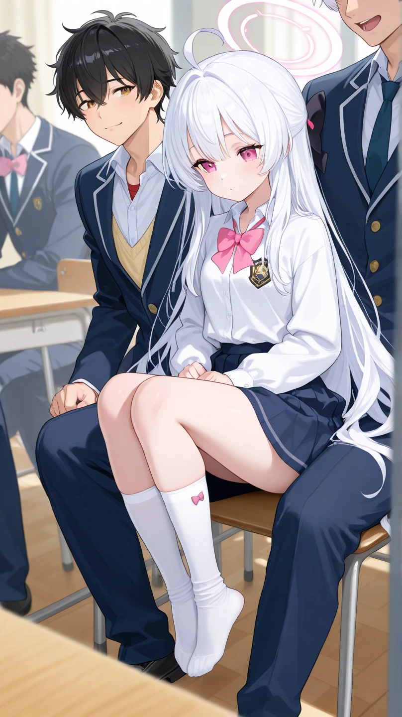 BREAK Perfect Anatomy、Highest quality、(High resolution:1.2)、Unbelievably absurd:1.3、Incredible illustrations、(Cute illustrations:1.2)、nsfw,(Beautiful background、night、classroom)、1gial(Silver hair, blue eyes、Bobcut(child,(a girl, , height 1.3meters, 30kg),,10-year-old,flat chest、tan:1.5)Appealing pussy、(flat chest)( Sex preparation:1.2、upright straddle),(public indecency,(((shackles,))))、(breathless,trembling,),Hands above head,rape,pussy juice:1.2,How(anal,Sex),How in ass,(1fat boy),penis ,(school uniform,White Silk Sexy Lingerie、garter belt)(shackles,restrained、chain、gagged)(dutch angle)(dutch angle,cinematic angle)