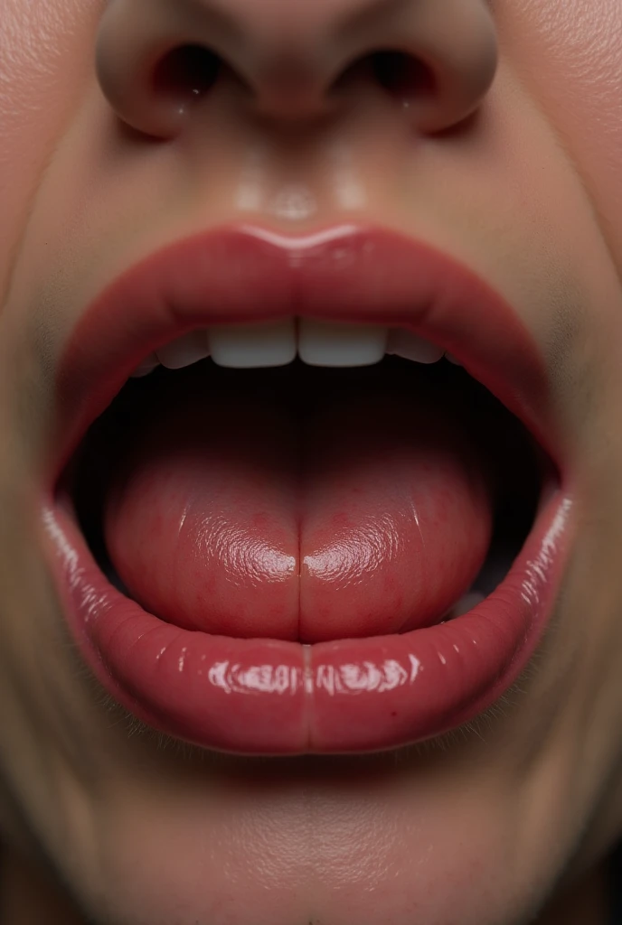 a close up of a woman's mouth with a pink lip, mouth slightly open, Thick lips, Sexy lips, Lips parted, Small lips, Close-up of neck from lips down, Lips slightly open, mouth, detailed mouth, Closed lips, mouth half open, Lips wide open, Seductive lips, very Small lips, pointé pose;Pursing your lips