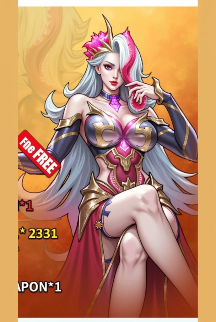 Fantasy Female sorceress, pink crystals, salt