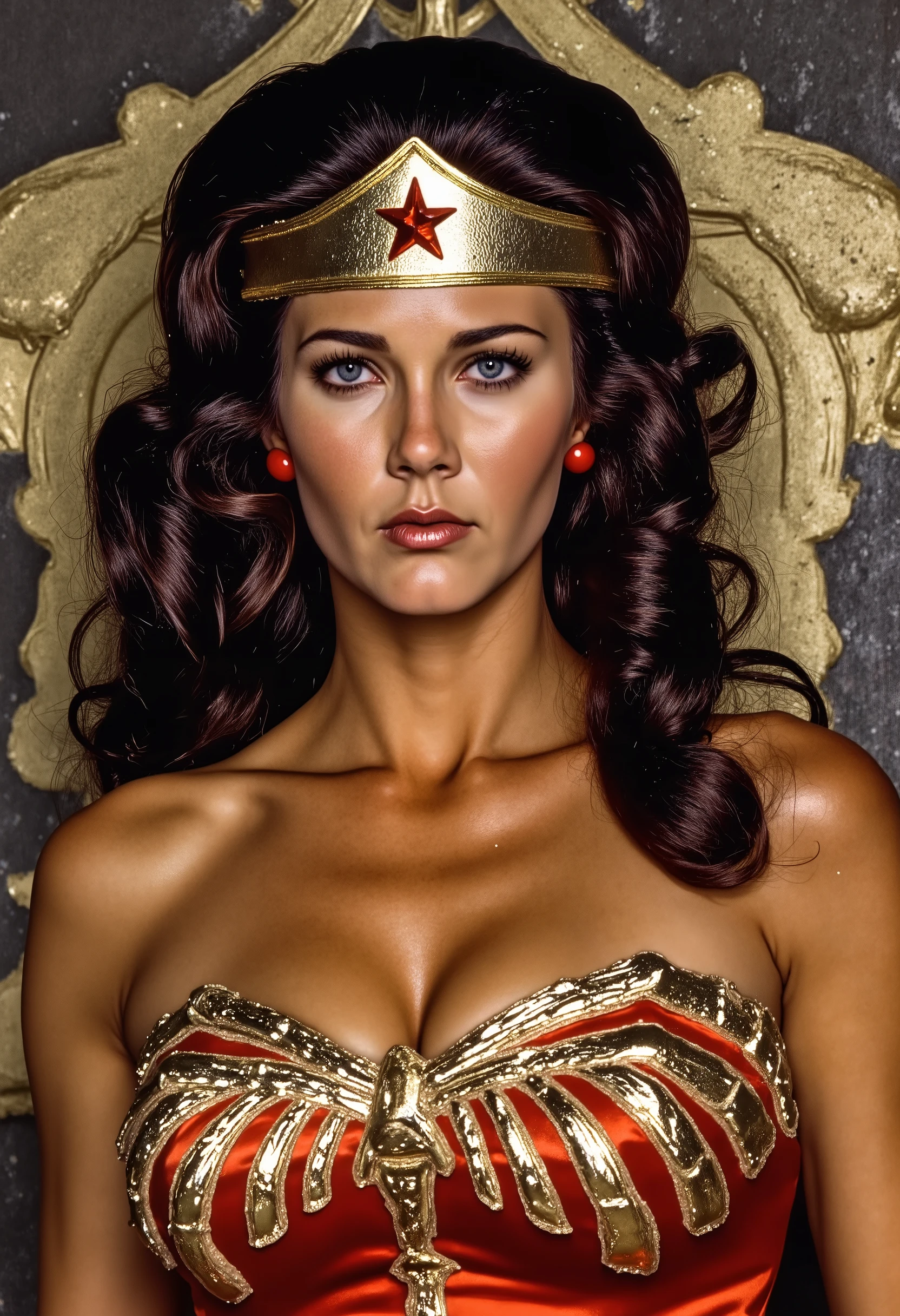 Renaissance style (best quality, masterpiece:1.2),wonder women,(gal gadot:1.1), . Realistic, perspective, light and shadow, religious or mythological themes, highly detailed