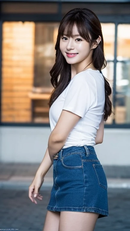 Raised sexy，Pouting ass，big assa，wetclothes，perfect bodies，white  shirt，denim pant，long whitr hair，二重まぶた，Smile，roll eyes，Stick out your tongue