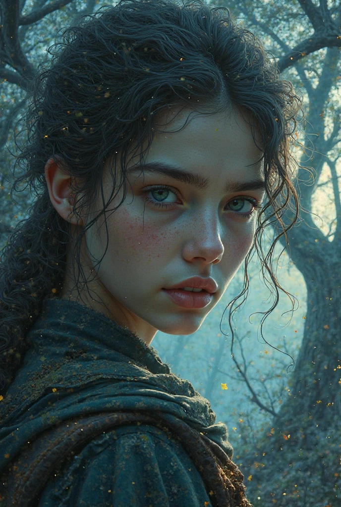 pintura de retrato , rosto em Close-up mulher linda guerreiro elfo perfeito, cabelos ruivos longos, perfect features, (wearing baroque elven armor), beleza abstrata, perfection, forma pura, dynamic pose, ethereal background, (sombras escuras profundas), (Strong cinematic lighting), (Rim lighting), arte conceitual por Greg Rutkowski e John William Waterhouse e Alphonse Mucha, detalhes intrincados, 8K post-production, high resolution, super detalhe, trending on ArtStation, foco nítido, profundidade de campo f/1.8, studio photos, ((Looking at camera.))