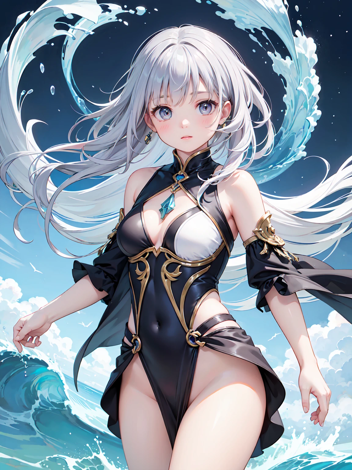 (Best quality: 1.3), (Masterpiece: 1.3), (Ultra Detail: 1.3), (wallpaper, 1 girl, lying, JingliuV4: 1.1), ,([diamond:1.3|eyes]:1.2), ([opal:1.9|gradient_hair:1.1]:1.2), (hair dripping:1.1), (detailed hands and fingers:1.2),(detailed super oily shiny skin:1.1),([wet:0.8|mucus]),oily shiny thighhigh,colorful, looking at viewer, red eyes,,uniform,white background, full body