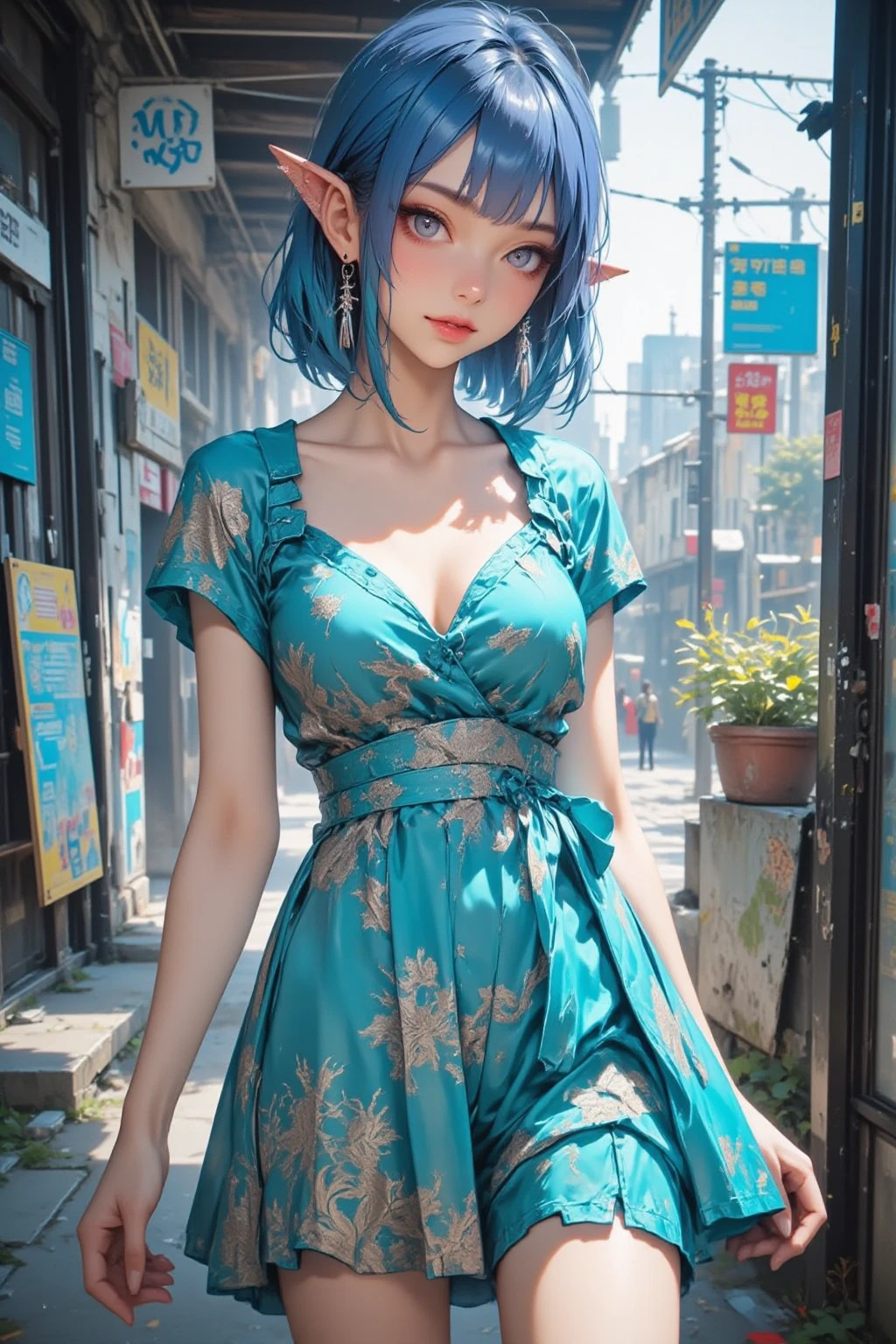 (best quality, ultra-detailed, masterpiece), young lovely girl wearing tent dress, extremely cute, cinematic angle, detailed, <lora:Tent_Dress_1.0:0.7>