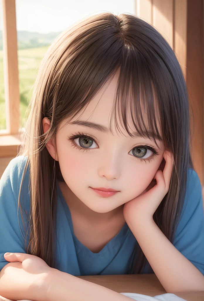 (masterpiece), (best quality), (extremely detailed), photorealistic, (1girl), solo, (pretty cute girl), looking at viewer, smile, slender, evenly sized eyes, extremely detailed eyes, alice in wonderland, hugging rabbit, own hands together, cowboy shot, outdoors, meadow, extremely detailed wallpaper, (parfect detail features), 8k, UHD,