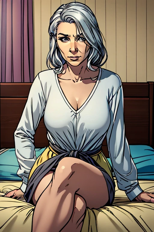 ,, 1fille, (((les rides arround eyes, Wrinkled skin, les rides))), (((gilf))), mamie, Grandmother, Old woman, Femme mature, tetas grandes, Huge tits, droopy breasts, lipstick, Red lips, 60 ans