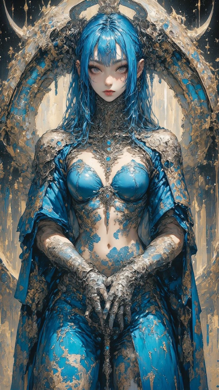 sexy queen sitting on her throne holding a deluxe cup of liquor (art inspired by Brian Froud and Carne Griffiths and Wadim Kashin, intricate details, oil painting)
