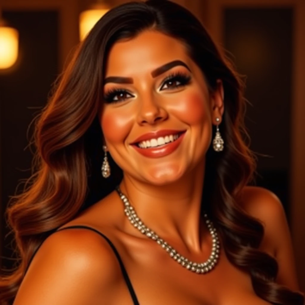 closeup picture, best quality, a sexy 40yo woman in the city at night, photo of beautiful SV<lora:SV:1.0>, long hair, brown hair, bare shoulders, brown eyes, upper body, eyelashes, sexy night dress, makeup, red lips, jewelry, realistic, nose