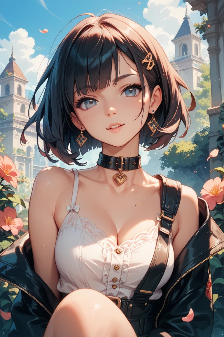 Surrealist female portrait, fantasy art, lifelike, dynamic lighting, art station, poster, Volumetric lighting, The facial details are very rich, 4K, Award-winning, (dark: 1.6), a girl, In the dark, Deep shadows, low profile, portrait, (bikini: 1.4), short hair, black hair, peel this