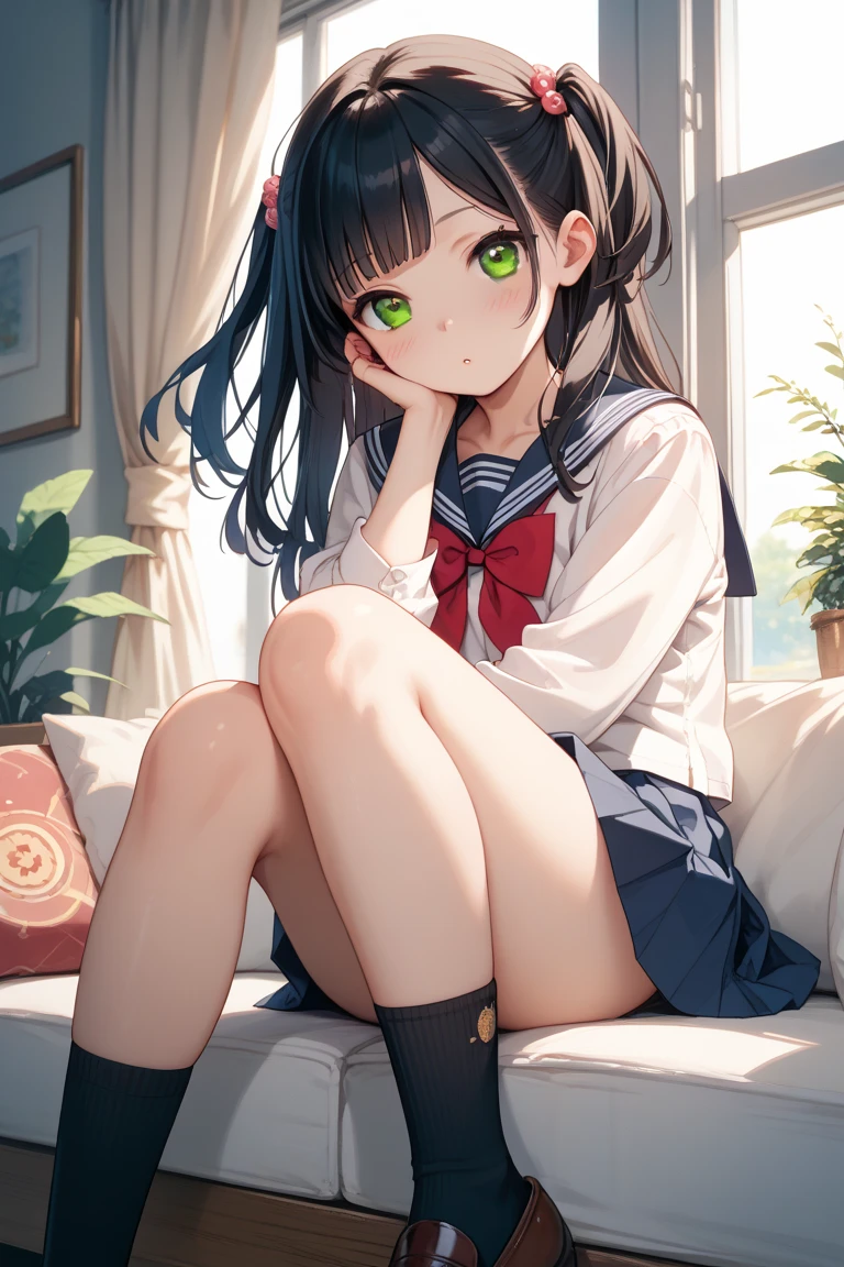 masterpiece, ultra quality, ultra sharp, ultra detailed, 1girl, solo, (((good anatomy))), haduki kurumi, (tattered torn dripping wet white gym shirt), navy gym pants, animal ears, randoseru, name tag, Japanese anime pose, laugh, BurumaShorts, Buruma, Gym Uniform, (((lying:1.4, spread_legs, legspread, split_legs, spreading legs)), (randoseru backpack:1.4), (smug smile), buruma, blue buruma, black buruma, (cameltoe), (tattered torn short sleeve white gym uniform with colored hem), (tiny nipples), (white long loose socks), strong lighting, legspread, bukkake, cum on clothes, cum on legs, cum on buruma, cum on bloomers,