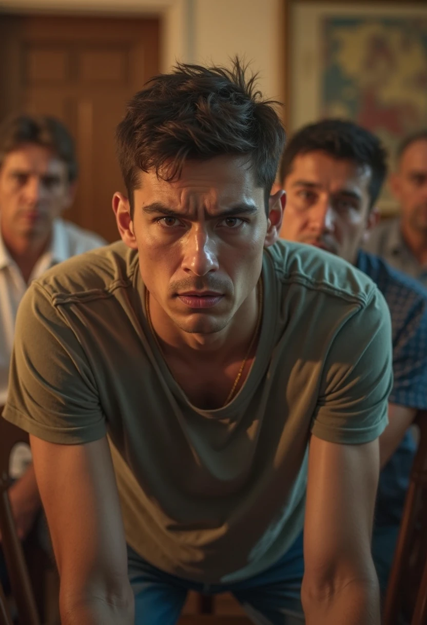 1boy、Real photo style、Photo Quality、Cute handsome man、Mash Hair、Japanese male, 、Completely naked、Full nudity、erection、Huge penis、Highest quality、Realistic、beautiful、Inside the movie theater、Surrounded by fat old men, having her butt touched、Blowjob、Surrounded by elderly men