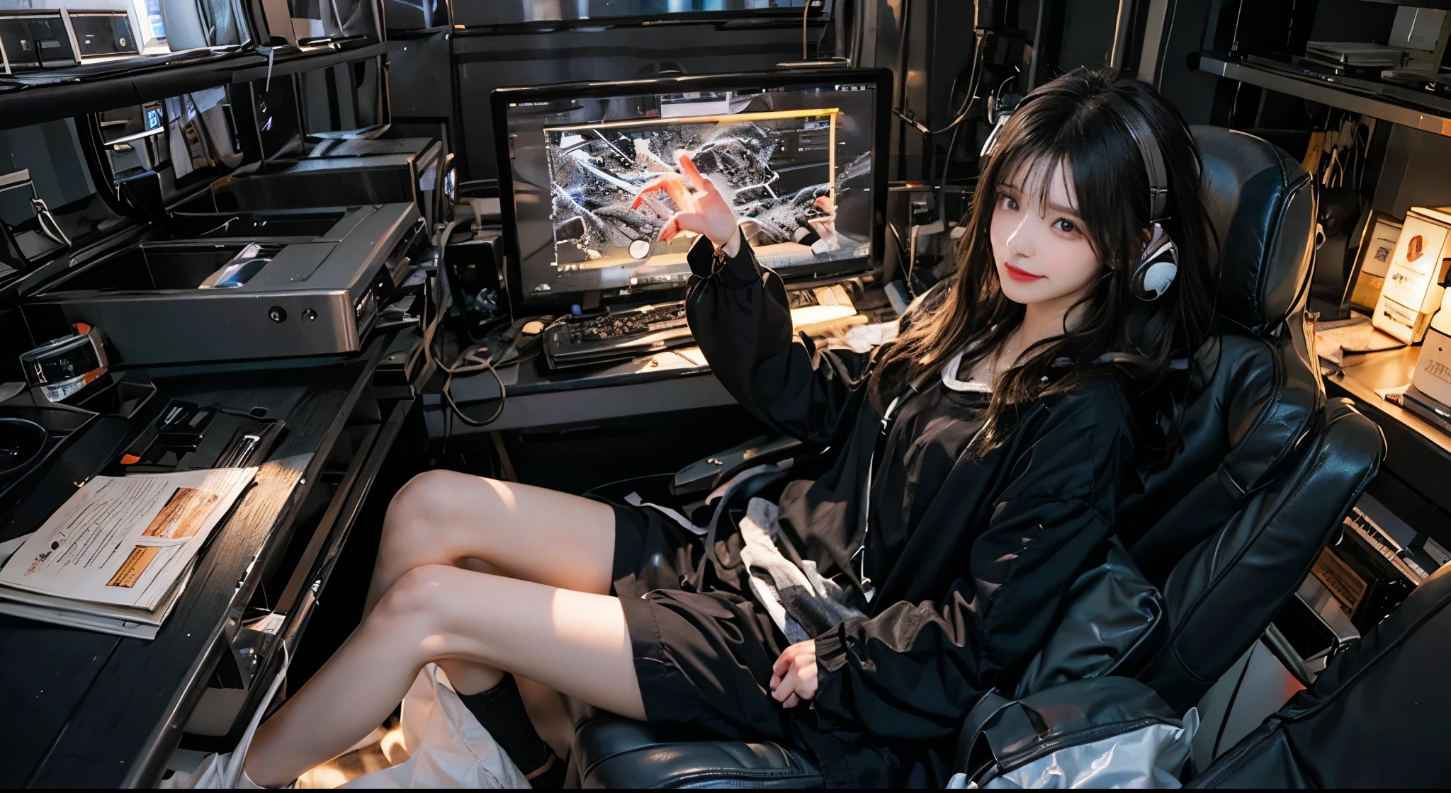 cute girl、Japanese、black hair、small mole under the eye