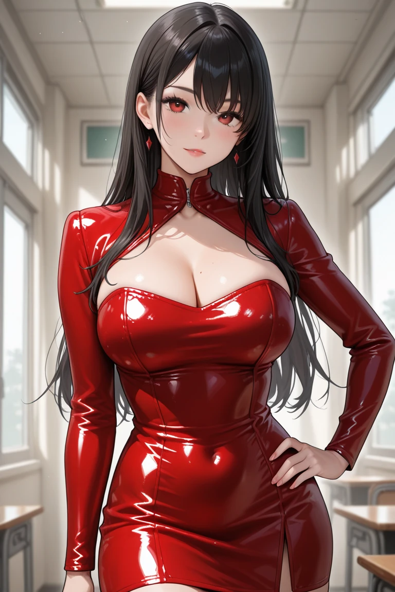 1girl and 1man, couple, beautiful, vampire, handsome man, girl with brunette very long hair, man with brunette short hair, both red eyes, girl wearing a sexy red and black dress, man in sexy suit, ultrasharp, looking at the viewer, ((best quality)), ((masterpiece)), (detailed), perfect face, girl big breast, sexy body, sexy man besides her, nsfw,