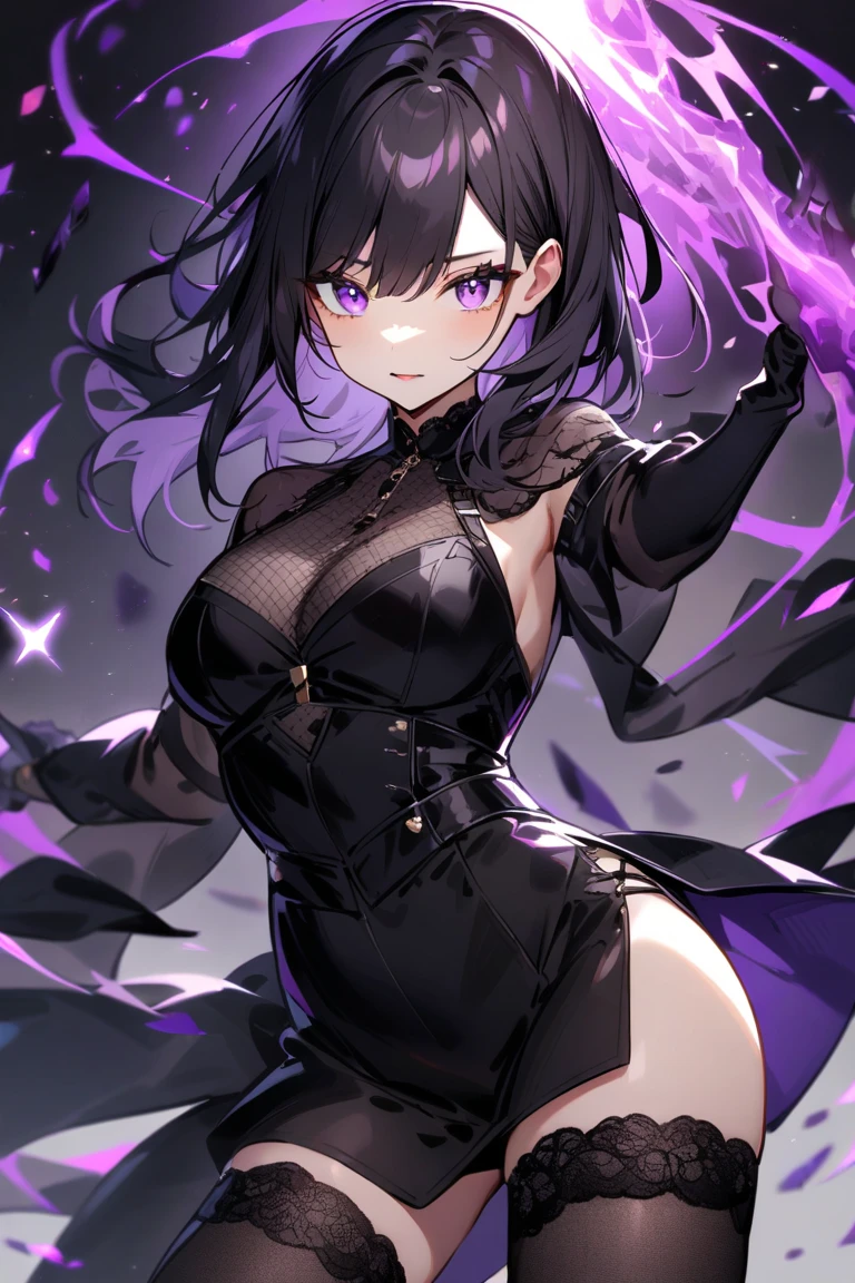 a female character for an RPG with these characteristics:
- A bear-woman demi-human (just bear paws and ears)
- Scar on his cheek and neck - Lifeless dark purple eyes and short dark purple hair - An extremely tired look - His clothes are leather armor with iron plates on his chest, shoulders,knees