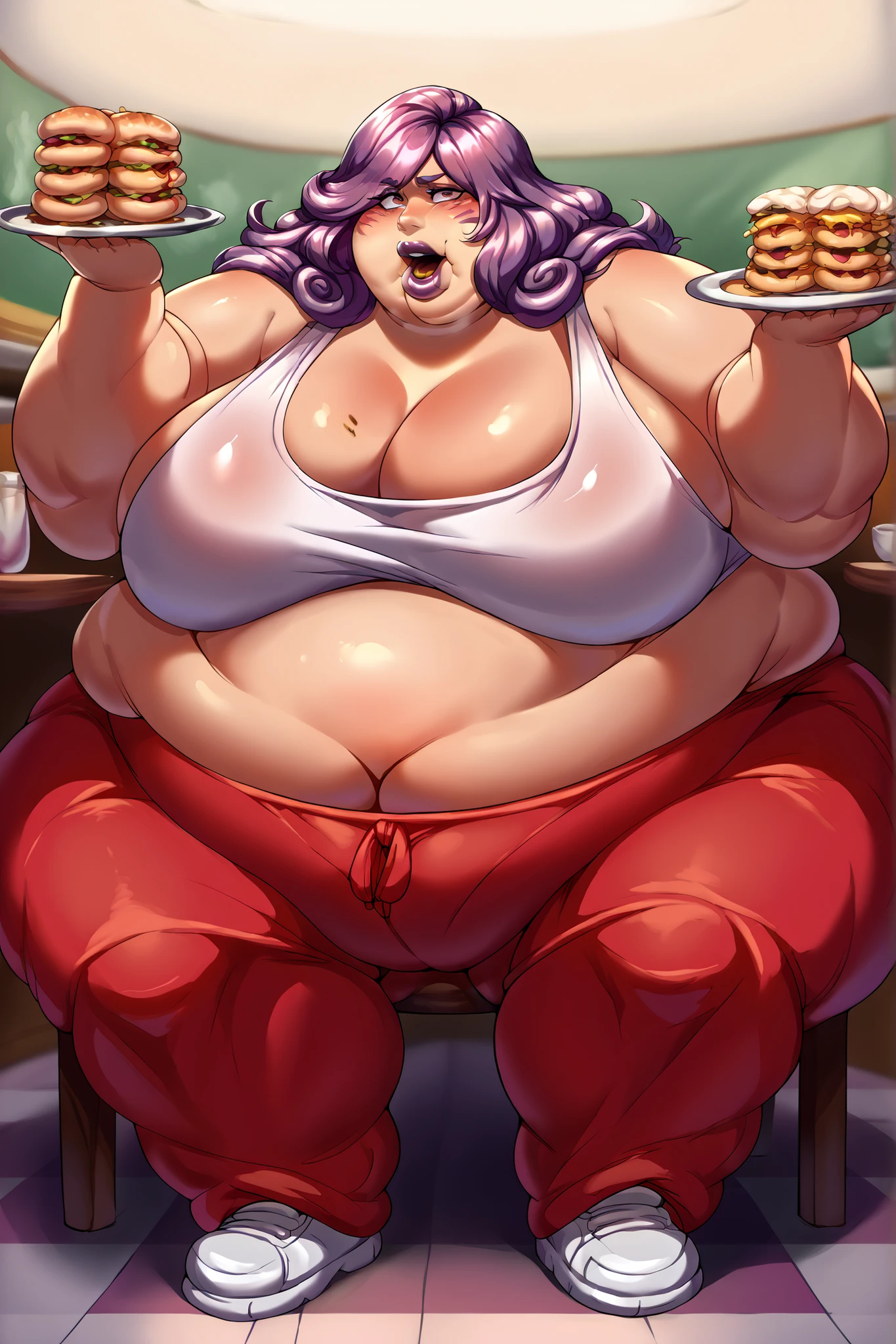 fat, obese, overweight, big belly, sweater, Christmas, fat, table with food, sitting, camilla fire emblem, fat