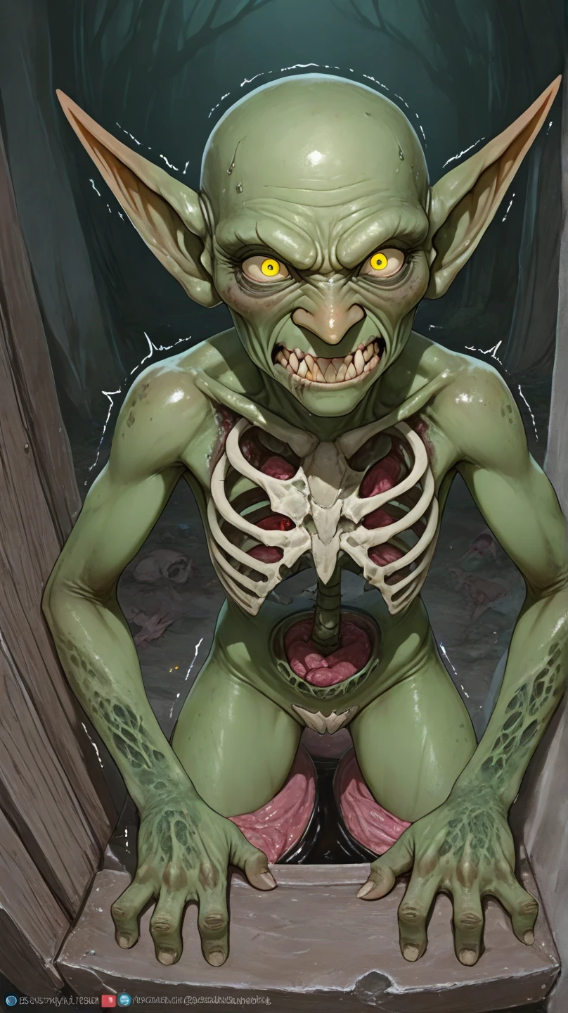 Licked, licked, on a tongue. Walls made of tongues. , internal intestinal villi ,Narrow interior of flesh interspersed with veins and veins. Inside a stomach (walls of fleshy pieces interspersed with veins) young tribal goblin bare chest tribal dress "(masterpiece, best quality, ultra-detailed), realistic depiction of a tribal girl trapped in a cave of flesh and slime, walls of flesh, guts, to be."