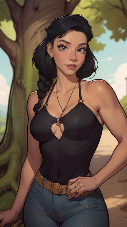 Digital, highly detailed character design, courage detailed digital art, Forest Fan Art, Portrait Character Design, beautiful Digital illustration, high-quality portrait, comic book art, young woman with beautiful hair . Queen Anna of ArendelleBeautiful lined eyes Medium large bust and wonderful sexy clothes. image expression of sexual desire from waist to head illustration Queen Anne of Arendelle Araafed woman with leather blouse and pants, cowgirl, cowgirl, Black Jessica, muffler with solid metal gear, sexy girl, fofosexyrobutts, amaranth, mais conhecido como amaranth, wearing leather bikini, 2b, sexy style, 2b, 🐎🍑, perfectly shaded body, small breasts female sheriff Jennifer Connelly