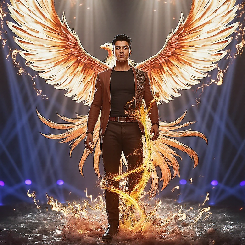 (1980s anime cosmic fallen angel: 1.5), (masterpiece, high resolution, detailed: 1.3), a mesmerizing depiction of a (strikingly handsome young man: 1.5, (face: Matthew Daddario)), donning (cosmic print shirt and black brief, bulge: 1.5), (open shirt showcasing chest and abs: 1.5), gorgeous, beautiful, wet, muscular, perfect eyes, sexy gaze, looking at the viewers romantically, perfect bare body, smooth skin, wide chest, largest breast, extremely large pectorals, big nipples, breathtaking grandeur, best quality, Biomechanical, eerie, Creepy, nightmarish, very bright colors, light particles, with light glowing, Mshiff, wallpaper art, UHD wallpaper, his (toned physique: 1.5) is bathed in the soft glow of distant stars, and a hot glow in his skin, creating an otherworldly aura, as he sexually gazes out into the depths of space, the intricate details of his attire and the (subtle gleam:1.2) on his skin are meticulously captured, lending an air of realism to the scene. Full body view, very large wings made of cosmos covering the vastness,