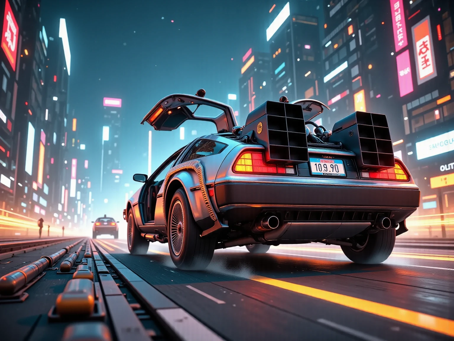 
(((article, "Thank you for 9K favorite ", Add text"Thank you 9K favorite", title logo font))) ,(Back to the Future,デロリアンが高速走行,時計塔