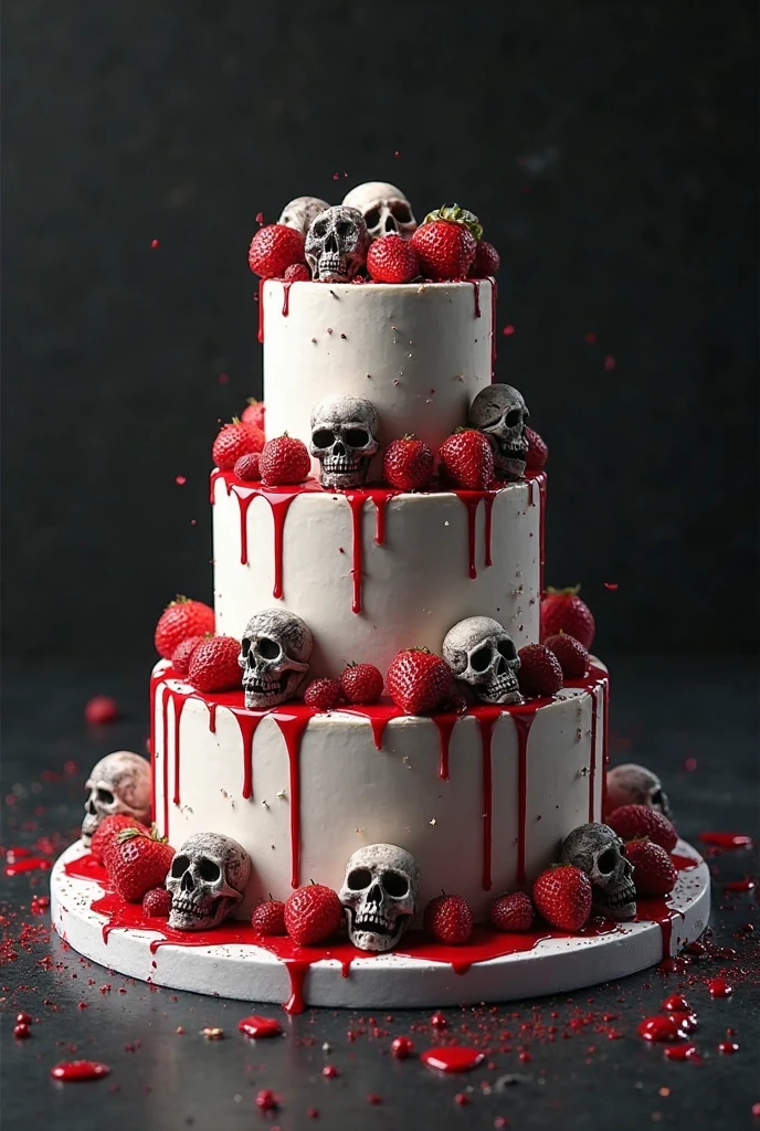 Bloody blood cake with pretty drawings 
