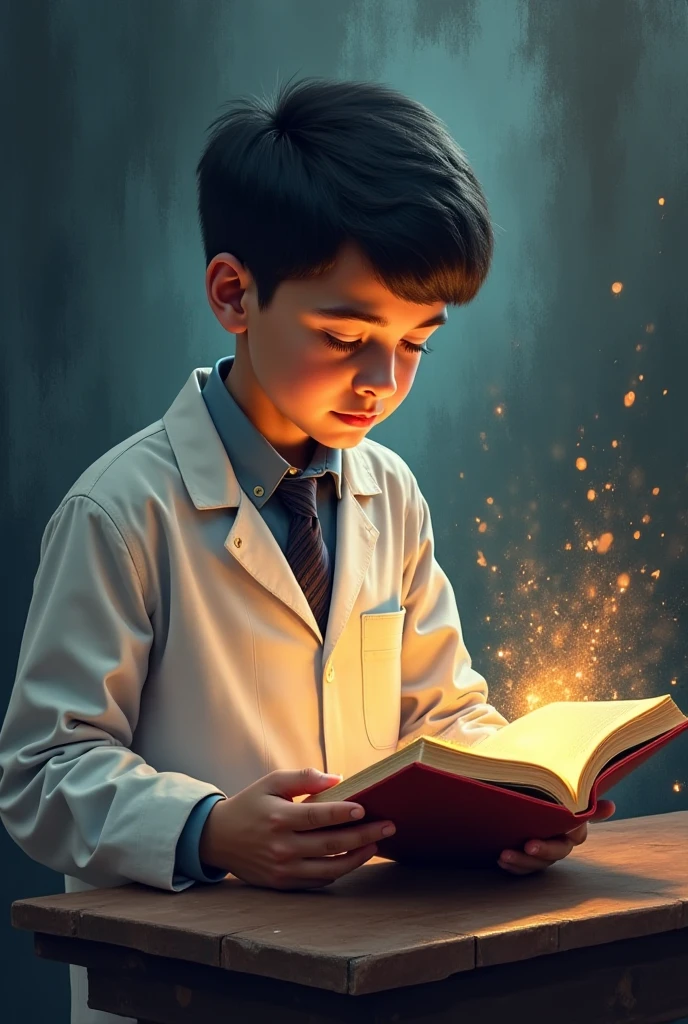 presenting a student at the center, with an open book in his hands. From the book, vibrant images emerge representing different disciplines (like molecules for science, leaves for agronomy, circuits for technology). These images expand beyond the frame of the ad, symbolizing the idea that knowledge has no limits. The background is a gradient that fades towards the light, suggesting endless possibilities.
