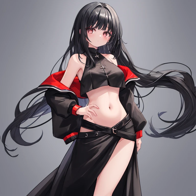 Hay una mujer alta y delgada de piernas largas tiene el pelo corto de color rojo, She is dressed in a white top and black pants modeling for the camera in a studio with a dynamic pose., She's smiling and she's a thin woman.., is a high-resolution image, 8k