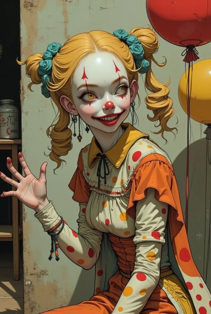 Haunted Circus Mirror An image featuring an evil clown's reflection in a cracked and distorted circus mirror, distorting their appearance and creating an unsettling and surreal visual, Ultra realism, color field printing, high detail, UHD, 8k, anatomically correct, cinematic lighting 4d quality --auto