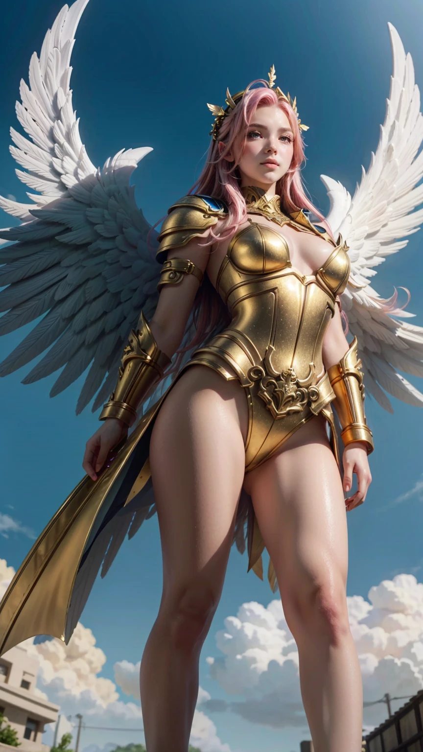 surrealism, High detail, Cinematic lighting, Ray tracing, angle of view, Eye level shots, hyper HD, Masterpiece, Textured skin, 4K, Best quality Close-up of woman with skull on shoulder, Anjo majestoso de whole body, Girl Angel Knight, angel in plastic armor, tall female angel, Beautiful angel girl ciborgue, beautiful female priest, Cushart Krenz Womenswear Key Art, Seraph, Shadowverse character concept, goddess. Extremely high detail, ( ( Character Concept Art ) ), Alafi angel with golden wings walking on the street, Anjo majestoso de whole body, super Wide Angel, Wide Angel shot, Wide Angel, Epic Angel Wings, 电影goddesswhole body照, epic angle and pose, angelica, Thick, Warm, share, Beautiful angel girl, Beautiful Angel, Long distance shot of tall angel, foto gigante e impressionante da goddess, woman with pink hair, whole body, whole body, Looking at the camera, Gurwitz&#39;s styleless artwork, ! sonho Ategum, Louis van Baarle Ross, estilo de arte Realist, IG Model | Ategum, Rose Tran, Inspired by Rostland, estilo Ategum, Ategum e atey ghailan, Gilded alafi in front of building, Angel Golden Armor, unreal motor render Knights of the Zodiac, Deusa Durada Atena, Like a mysterious Valkyrie, Gorgeous role-playing, Deusa Grega Atena, usando Golden armor, 3 d goddess minerva, Knights of the Zodiac, - Moon jewelry on forehead, Angry expression, Sad expression, Sailor Moon, Golden armor,  ([Long hair]:1.8), (whole body:1.8), (站立whole body像:1.8), (Upper Body向上:0.3),portrait, , middle Ages, Classicism, Andrey Atroshenko-Estillo, painting, traditional media, Realist, Delicately symmetrical eyes, Detailed beautiful face, Figurative, fine art, 布面油painting, HDR, 8k, Original Characters, high resolution, high detail, Focus on the face, portrait, , middle Ages, Classicism, Andrey Atroshenko-Estillo, painting, traditional media, Realist, Delicately symmetrical eyes, Detailed beautiful face, Figurative, fine art, 布面油painting最好的质量, Huge breasts, 棕色Long hair, blue eyes, tight white dress, Sunset, Upper Body, Sexy, Angelic, Thin fabric, see through, Divine Light, Fluffy clouds,