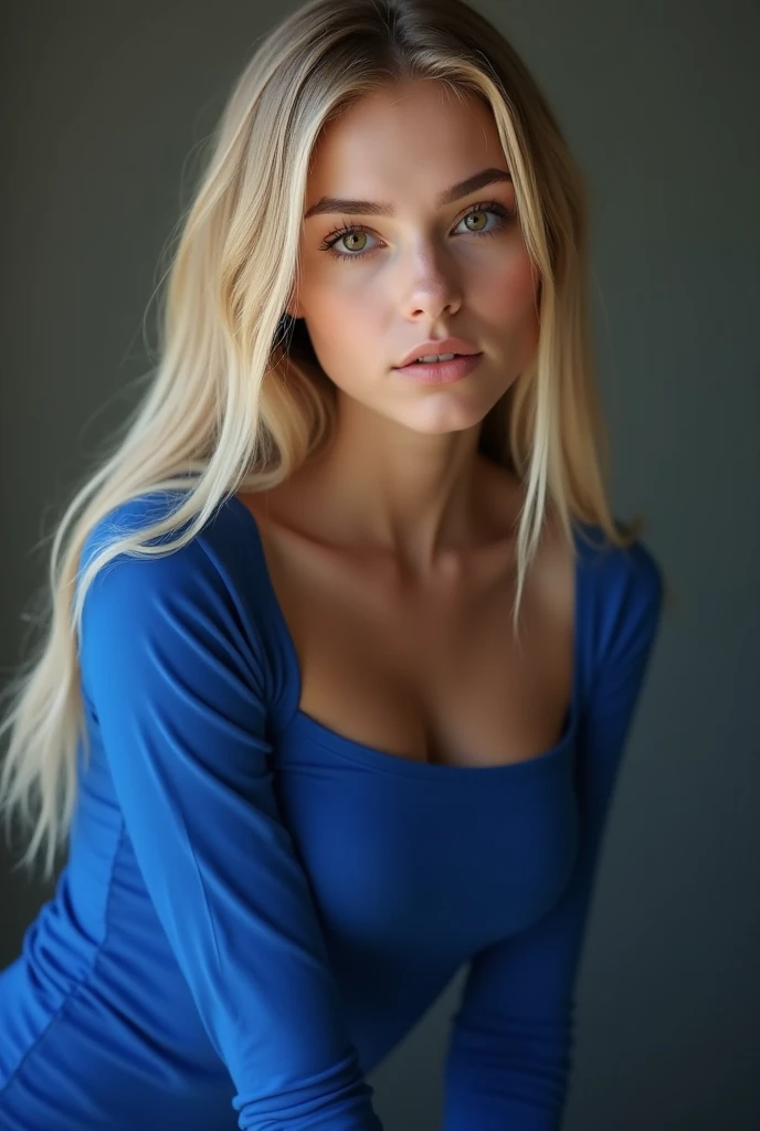 super hot blonde model (sitting somewhere nice in nice dress))) make it proactive her luscious body off and voluptuous body but make it abide to community guidelines ((slim waist)) ((skinny body)) ((blue eyes)) ((long straight blonde hair))

