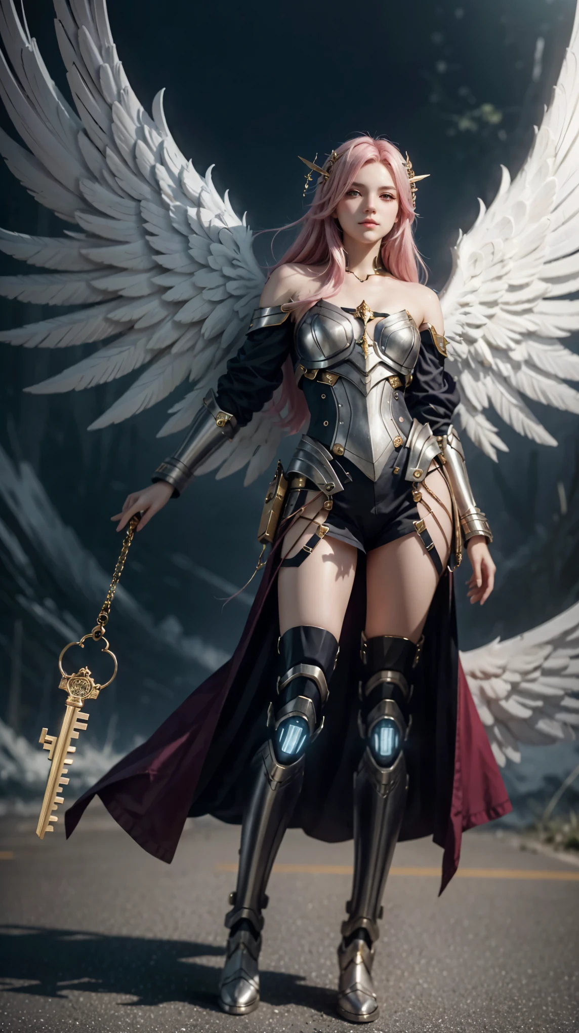 a close up of a woman with a skull on her shoulder, Anjo majestoso de full body, angel knight girl,  angel in silver armor , tall female angel,  pretty angel girl cyborg , beautiful cleric,  female key art by Cushart Krenz , Serafim,  Shadowverse character concept , Deusa.  with very high detail , ( (  Conceptual Character Art  ) ), Araffe's angel with golden wings walking on a street, Anjo majestoso de full body, super wide angel, angel wide shot, anjo largo, epic angel wings, body shot of cinematic Deusa,   Epic angle and pose  , angelic wings, espesso, Quente, to share, Anjo bonito girl, Anjo bonito,  distant shot of tall angel ,  giant and impressive photo of the goddess,  there is a woman with pink hair , looking at the camera, Guweiz&#39; s Unstylized Works of Art , ! artegerm dream, lois van baarle e rossdraws,  realistic art style , modelo ig | artegerm, Sem style Ross Tran,  inspired by Ross Tran , artegerm style, artegerm e atey ghailan, gold-plated giraffe in front of a building, Angelic Golden Armor , unreal motor render  Knights of the Zodiac, golden goddess athena,  like a mystical valkyrie , ornate cosplay, greek goddess athena, usando golden armor, 3d goddess minerva,  Knights of the Zodiac, - Moon jewelry on forehead, angry expression,  sad expression , Sailor Moon, golden armor,  ([long hair]:1.8), (full body:1.8), (standing full body image:1.8), (upper body:0.3),retrato, ,  Middle Ages , Classicismo, andrey atroshenko style, Similar to Andrey Atroshenko's , realista, detailed symmetrical eyes,  detailed and dazzling face , figurativo, , oil on canvas, HDR, 8k, original character, high resolution body, high detail, foco facial, retrato, ,  Middle Ages , Classicismo, style, Similar to Andrey Atroshenko's , traditional media, realista, detailed symmetrical eyes,  detailed and dazzling face , figurativo,  (full body:1.8), (upper body:0.3), (hyper realistic:1.4), Belle, PERSEPHONE 